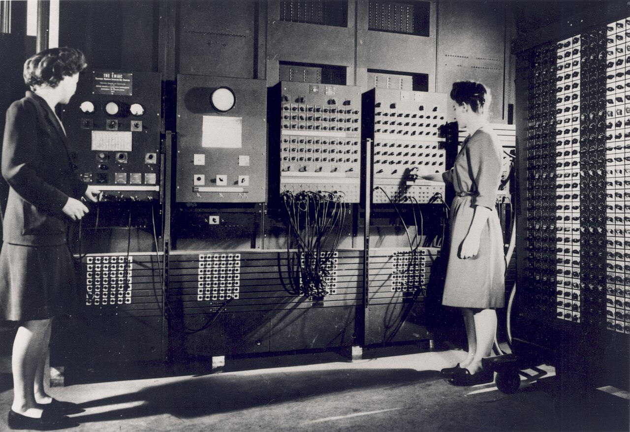 The ENIAC programmers at the machine's panels, 1946