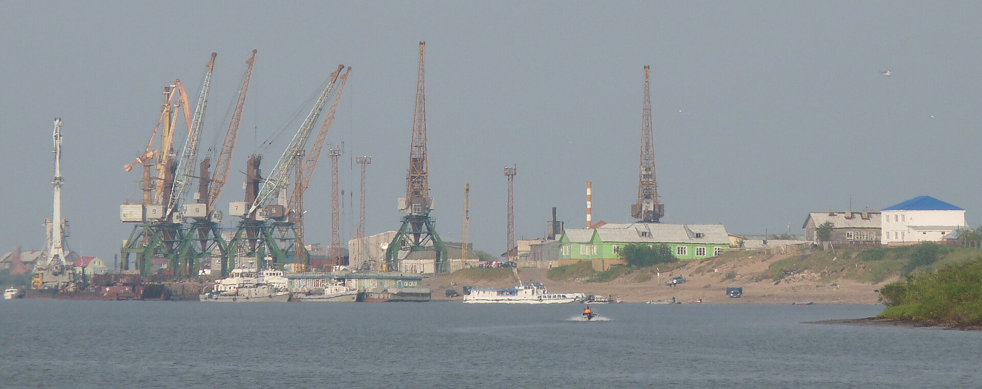 Naryan-Mar, the Arctic port town where Leontyeva was born, viewed from the Pechora river