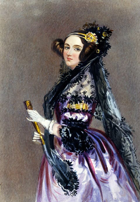 Ada King, Countess of Lovelace — the language's namesake and arguably the first computer programmer. Watercolor by Alfred Edward Chalon, c. 1840. Public domain.