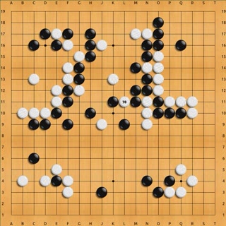 Lee Sedol's "divine move" (move 78) in Game 4 against AlphaGo. Board diagram by Axd, CC BY-SA 4.0.