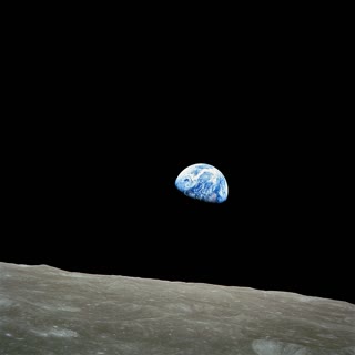 Earthrise, Apollo 8, 1968 — the whole argument in one frame (NASA, public domain)