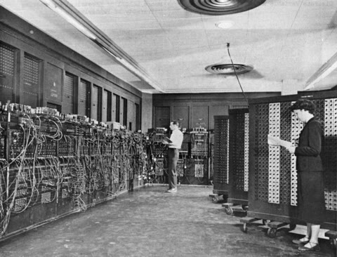 ENIAC at the Moore School of Electrical Engineering, University of Pennsylvania. U.S. Army photograph, public domain.