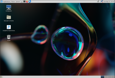 The Fedora MATE desktop. Vojtux ships this environment deliberately unchanged — it is a minimal accessibility respin, not a redesign. (Fedora Linux 39 MATE screenshot, GPL.)