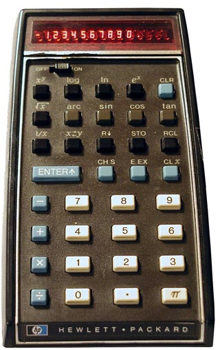 The HP-35 (1972) — reverse Polish in a pocket (photo: Holger Weihe, CC BY-SA 3.0)