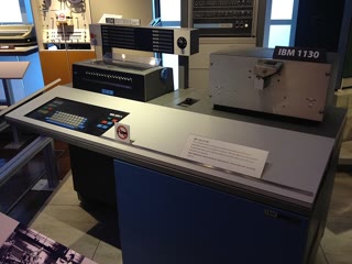 The IBM 1130 at the Computer History Museum — the machine whose five-letter filenames turned FOURTH into FORTH (photo: ArnoldReinhold, CC BY-SA 3.0)