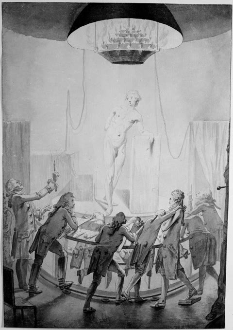 A life class at the Royal Academy, 19th century: observational learning in its oldest human form — watch the master, then become the hand. Wellcome Collection (Public Domain Mark).