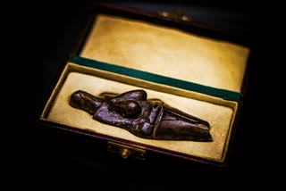 The Venus of Dolní Věstonice, Czech Republic — not carved stone but fired clay, c. 29,000 BCE. Arguably the world's first ceramic — pottery, 20,000 years before the flowerpot (Miroslav Zachoval, CC BY 2.0).