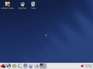GNOME 2.2 on Red Hat Linux 9 (2003) — the last of the classic boxed sets before Red Hat went enterprise-only.