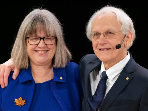Strickland with her doctoral advisor and co-laureate Gérard Mourou — photo: Bengt Nyman, CC BY 2.0