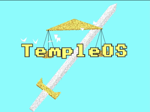 The TempleOS sword emblem — the splash graphic of God's Third Temple. Public domain.