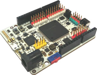 An FPGA board — the natural home for VSA: XOR, rotate, majority and popcount are single-gate, single-clock operations, and the whole classifier can sit in a few KB (Icezum Alhambra, CC BY-SA 4.0).