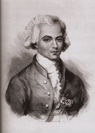 Saint-Georges as a young man — an idealized portrait drawn around 1840 by Charles-Édouard de Beaumont; the three roses on his lapel are a Masonic symbol