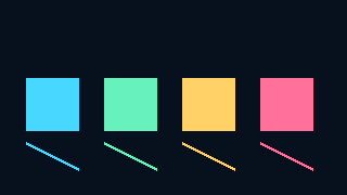 Cyan, mint, amber, and pink graphics studio palette